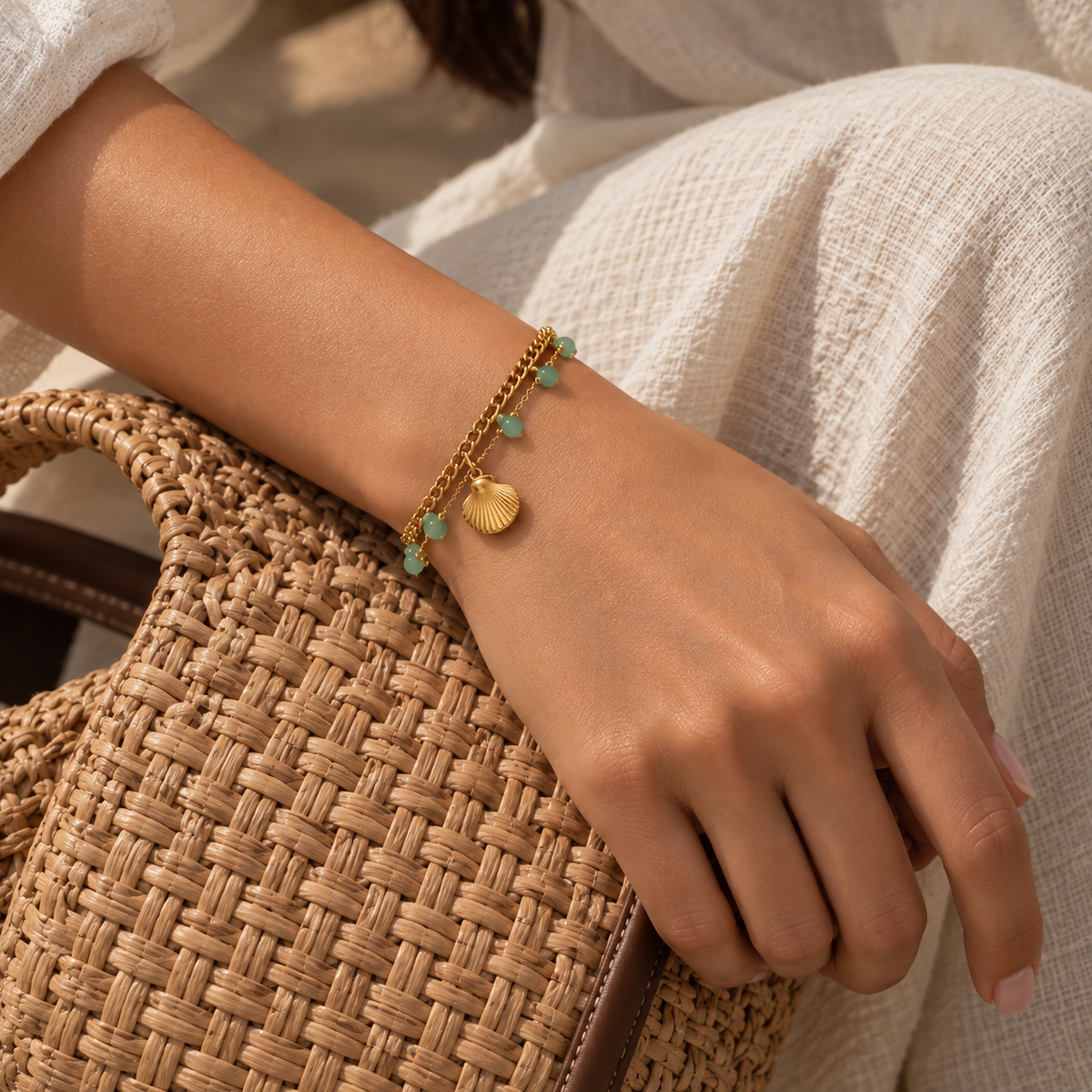 Sea-Shell Mint Bracelet